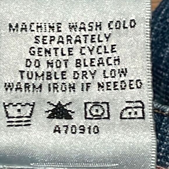 Quacker Factory fun cropped high waist green trim blue jeans size Large - Picture 8 of 9